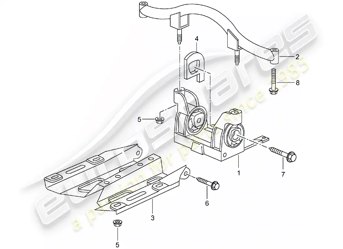 porsche 2005 (996 turbo / gt2) suspensión de la transmisión diagrama de piezas