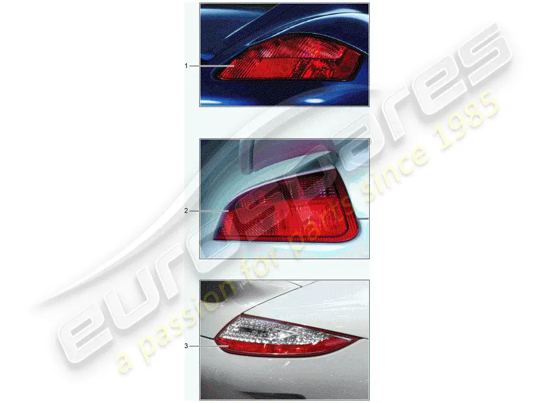 porsche 2012 (tequipment) luz trasera diagrama de piezas