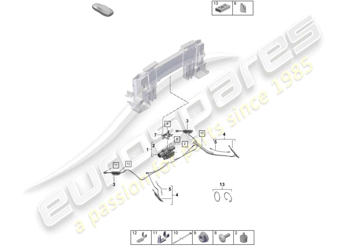 porsche 2024 (992-2) unidad de accionamiento sistema hidráulico para el accionamiento del techo convertible diagrama de piezas