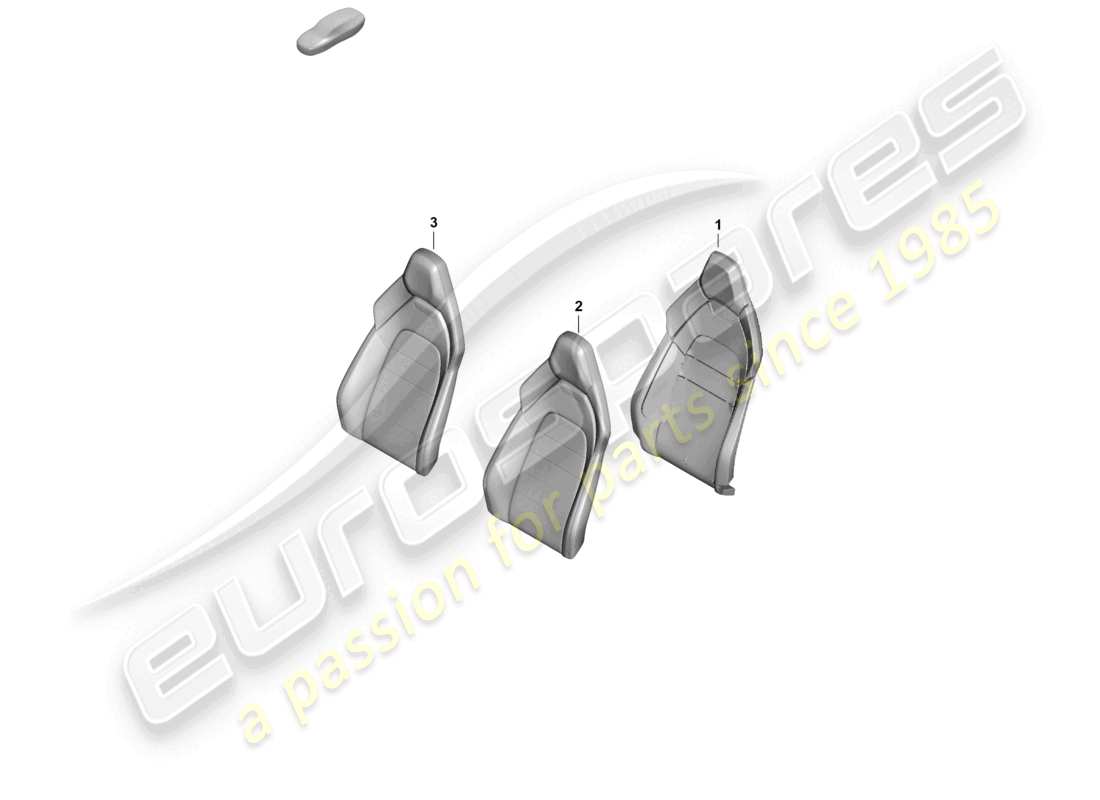 porsche 2025 (panamera 976) parte de espuma funda de respaldo asiento confort diagrama de piezas