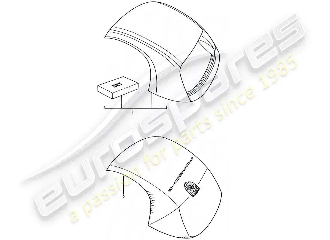 porsche 2012 (tequipment) techo rígido diagrama de piezas