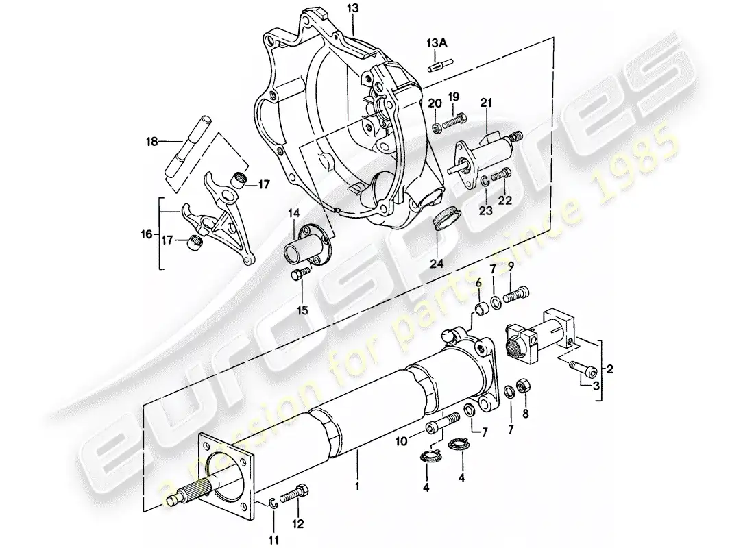 porsche 1978 (924) tubo central diagrama de piezas