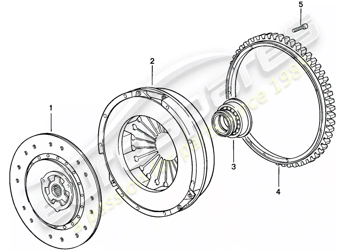 porsche 1986 (944) embrague diagrama de piezas