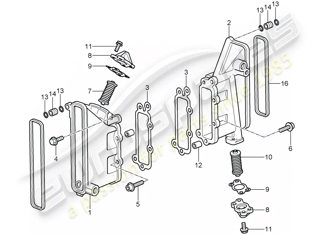 porsche 2011 (997-2 gt3) caja de cadena diagrama de piezas