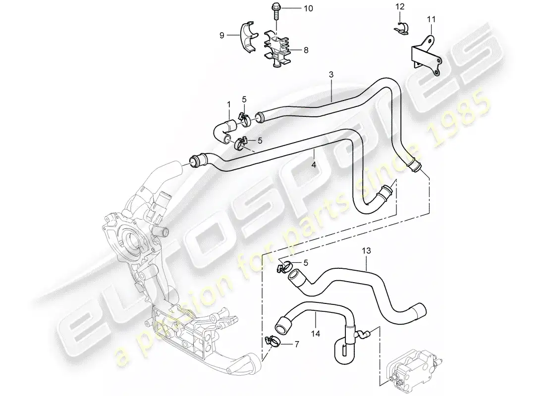 porsche 2011 (997-2 gt3) líneas diagrama de piezas