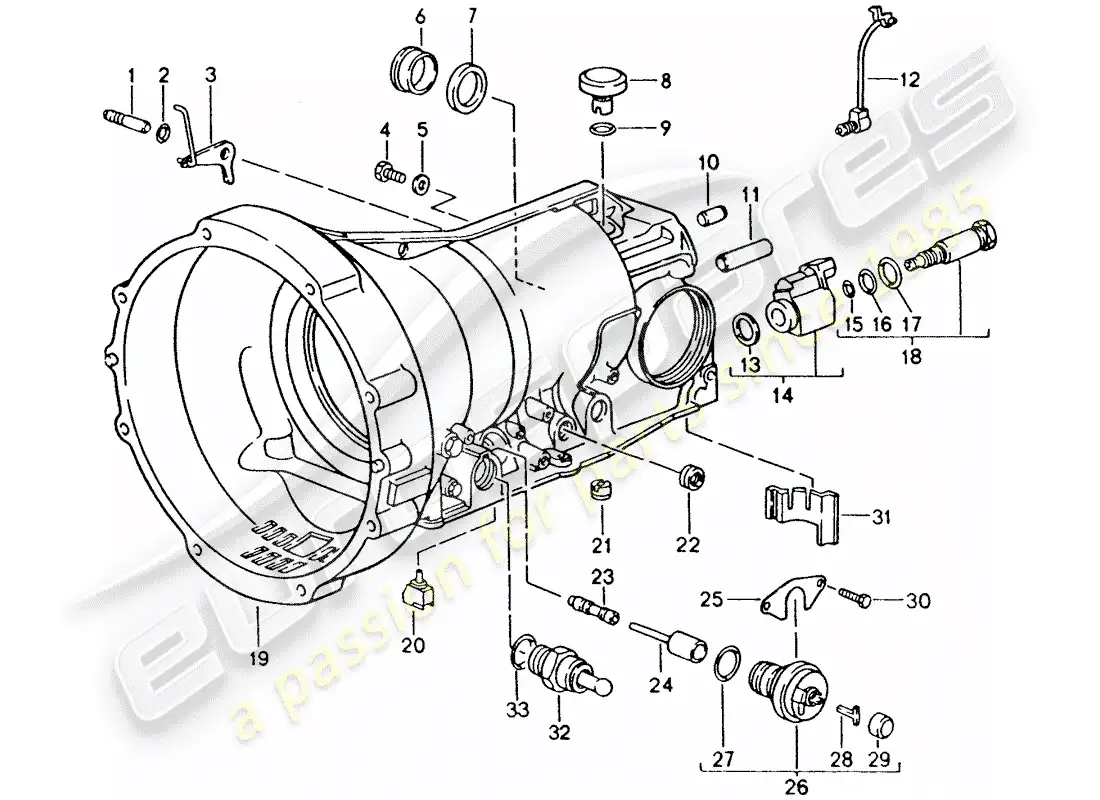 porsche 1994 (928) transmisión automática - caja de transmisión - accesorios diagrama de piezas