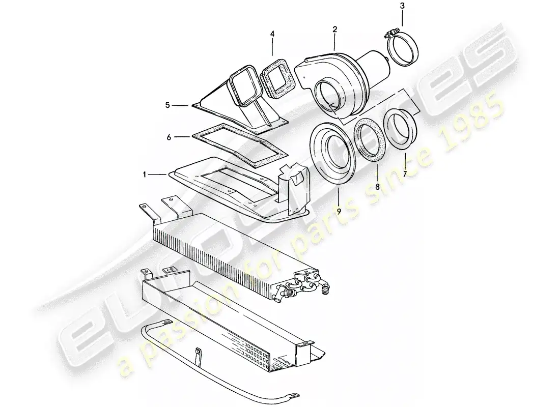 porsche 1984 (911) admirador diagrama de piezas