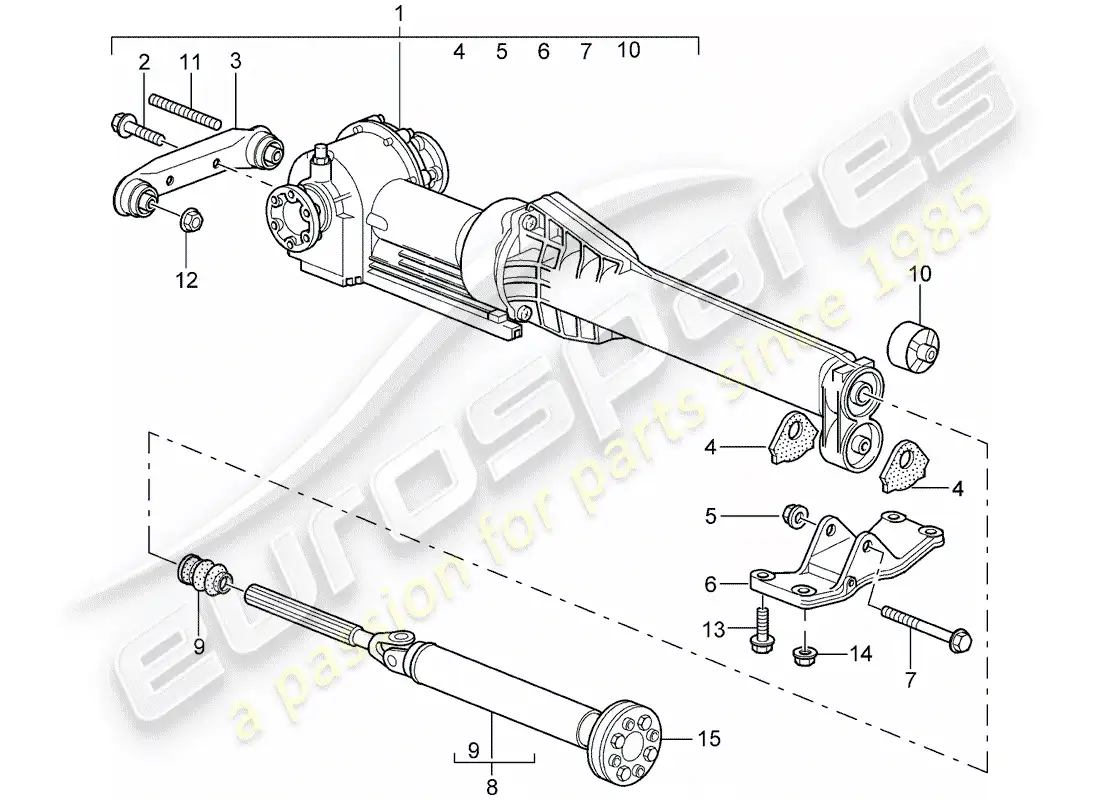 porsche 1999 (996) eje delantero diferencial - eje de propulsor - d - mj 1999>> diagrama de piezas