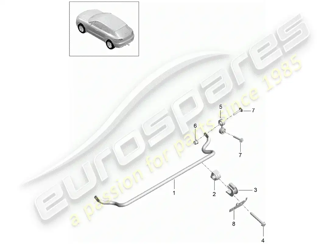 porsche 2016 (macan) estabilizador diagrama de piezas