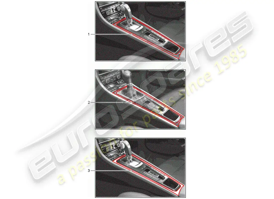 porsche 2013 (tequipment 98x/99x) recortar diagrama de piezas