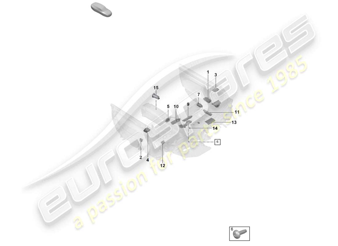 porsche 2024 (992-2) diagrama de piezas del zócalo de la interfaz multimedia del conmutador