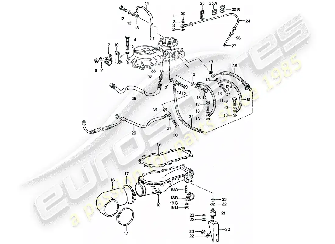 porsche 1984 (911) para-k-jetronic iii diagrama de piezas