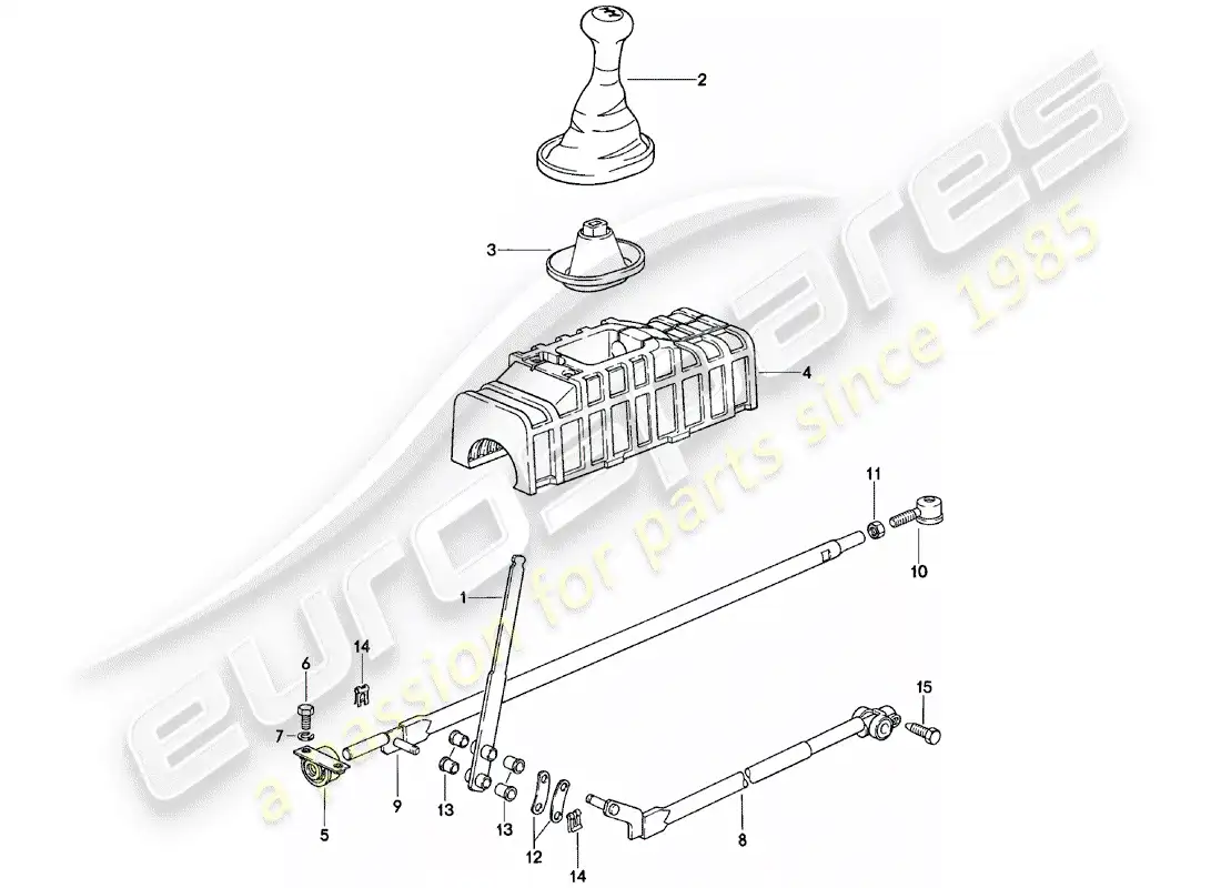 porsche 1985 (924) mecanismo de cambio - caja de cambios manual diagrama de piezas