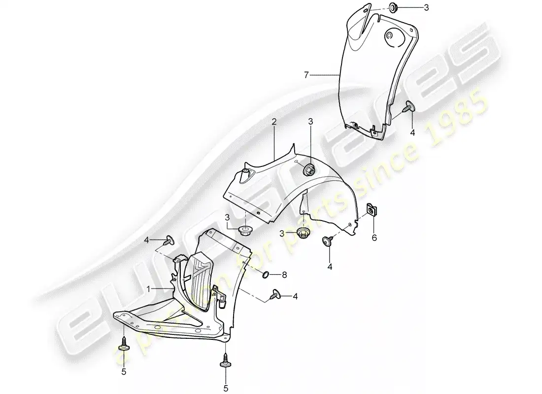 porsche 2005 (997-1) adornos diagrama de piezas