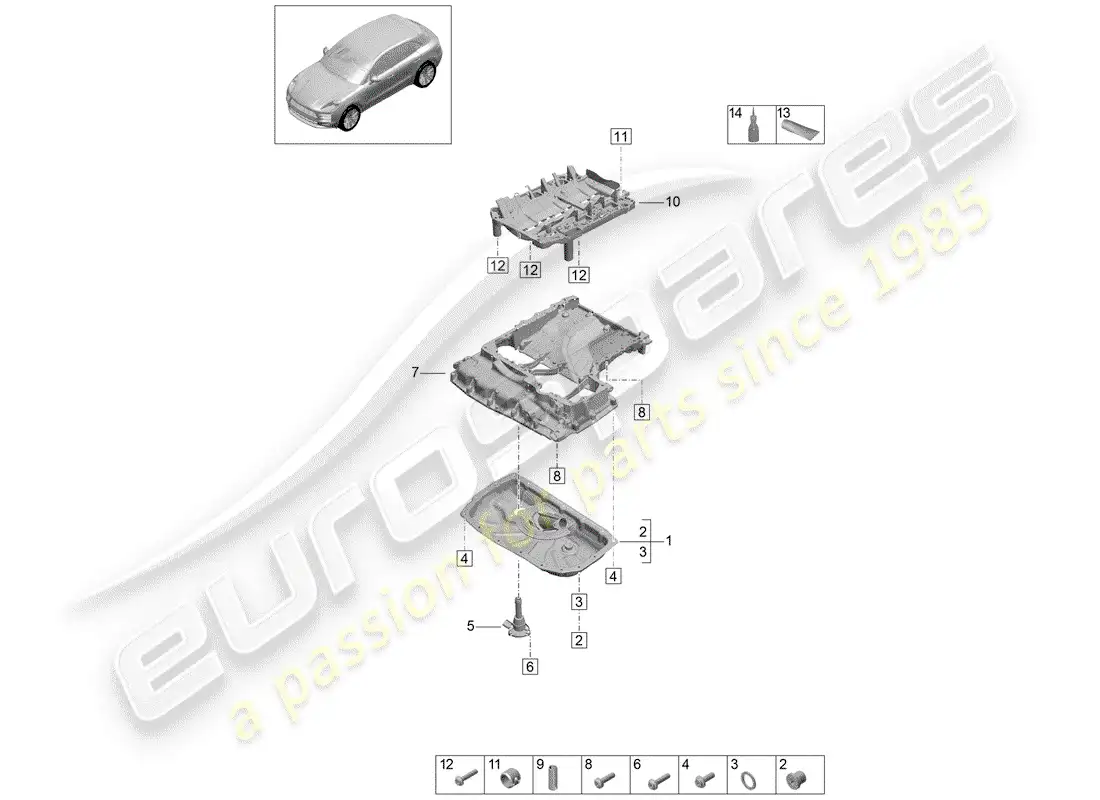 porsche 2019 (macan) oil-conducting housing diagrama de piezas