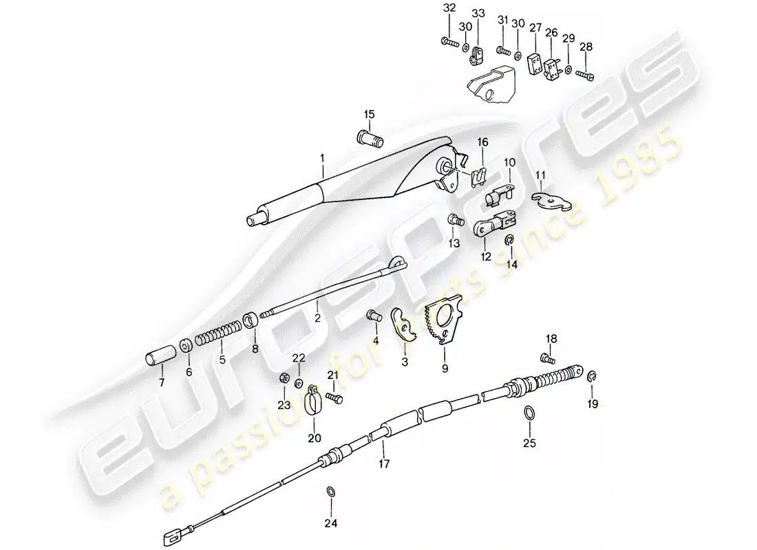 porsche 1988 (959) freno de mano diagrama de piezas
