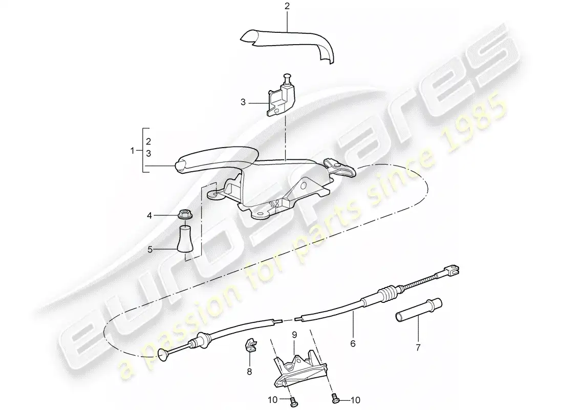 porsche 2006 (987 cayman) freno de mano diagrama de piezas