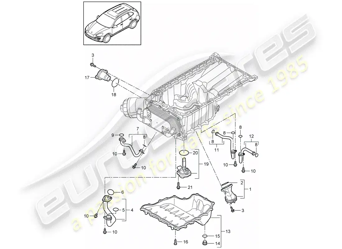 porsche 2013 (cayenne e2 92a) diagrama de piezas del colector de admisión