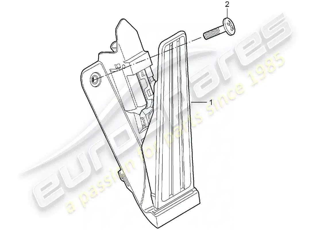 porsche 2008 (987 boxster) pedales diagrama de piezas