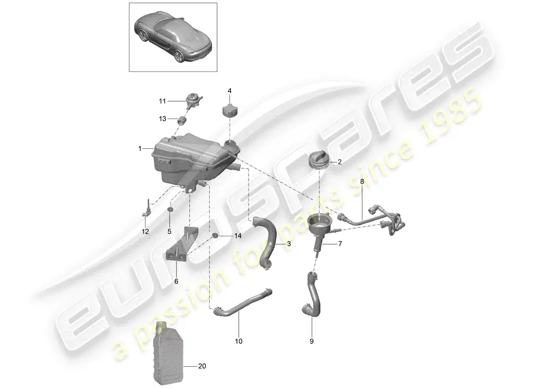 porsche 2013 (981 boxster) water cooling 3 diagrama de piezas