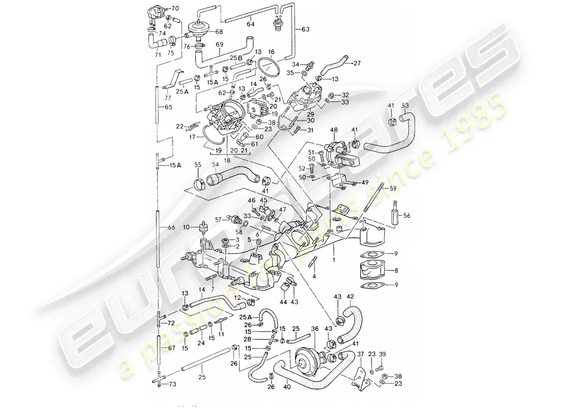 porsche 1992 (964) k-jetronic diagrama de piezas