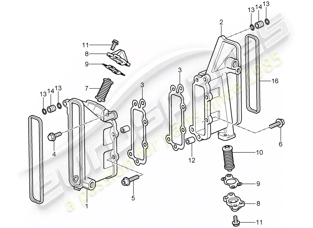 porsche 2011 (997-2 gt3) caja de cadena diagrama de piezas