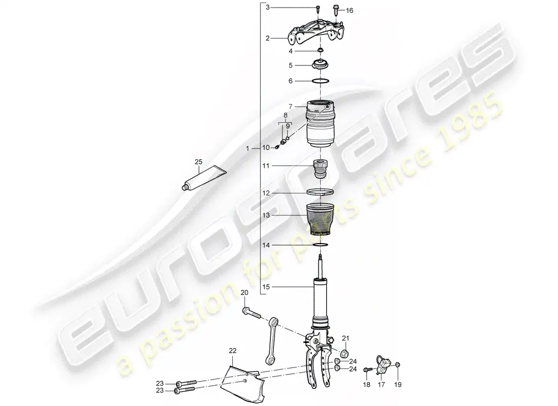 porsche 2004 (cayenne e1 9pa) suspensión diagrama de piezas