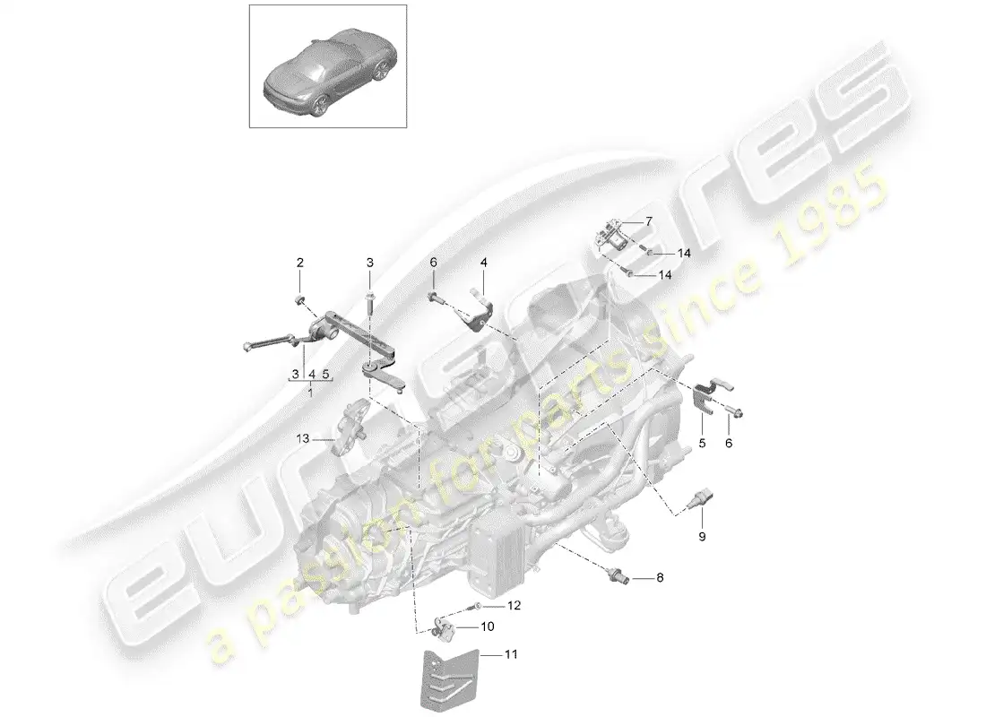 porsche 2013 (981 boxster) manual gearbox diagrama de piezas