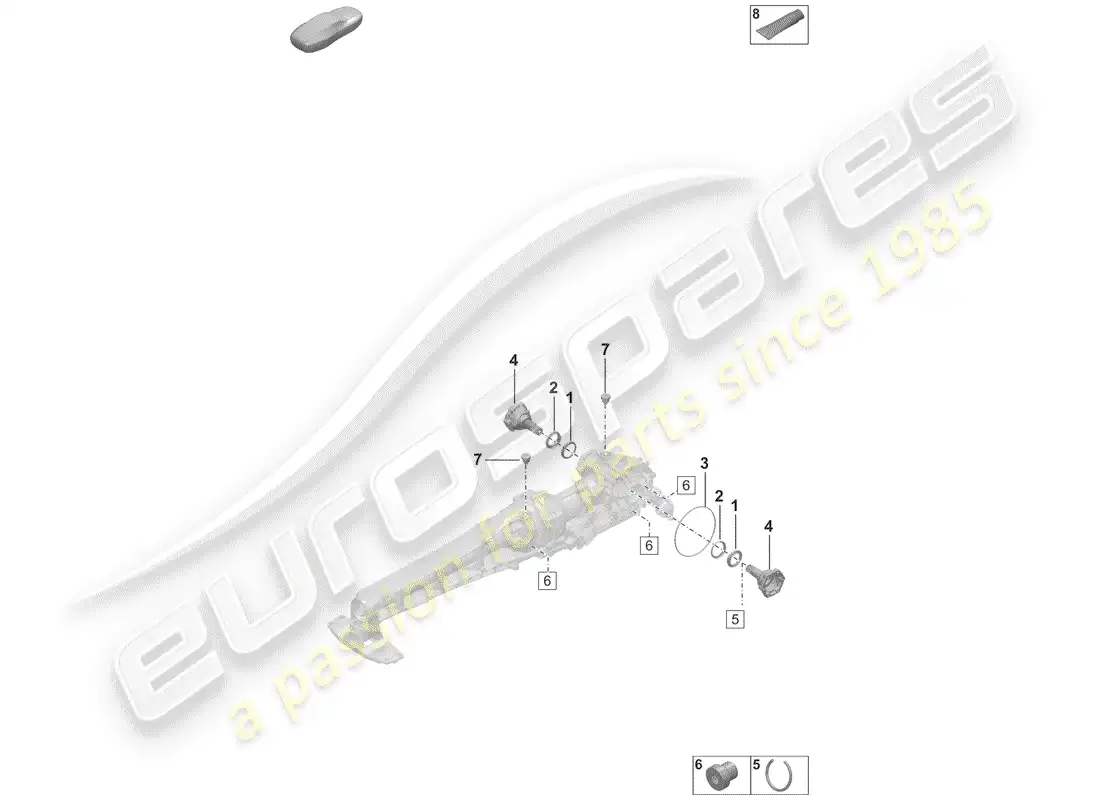 porsche 2019 (992-1) diferencial del eje delantero diagrama de piezas