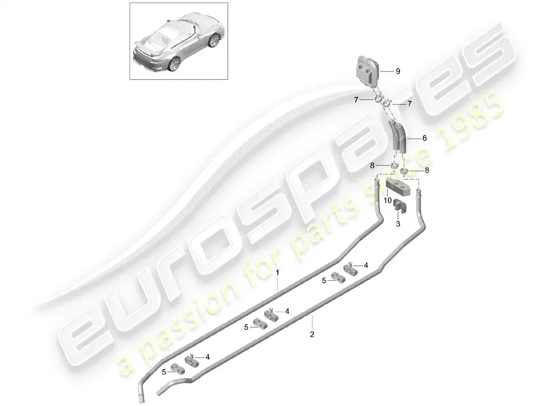 porsche 2017 (991-2 r/gt3/rs) calentador diagrama de piezas
