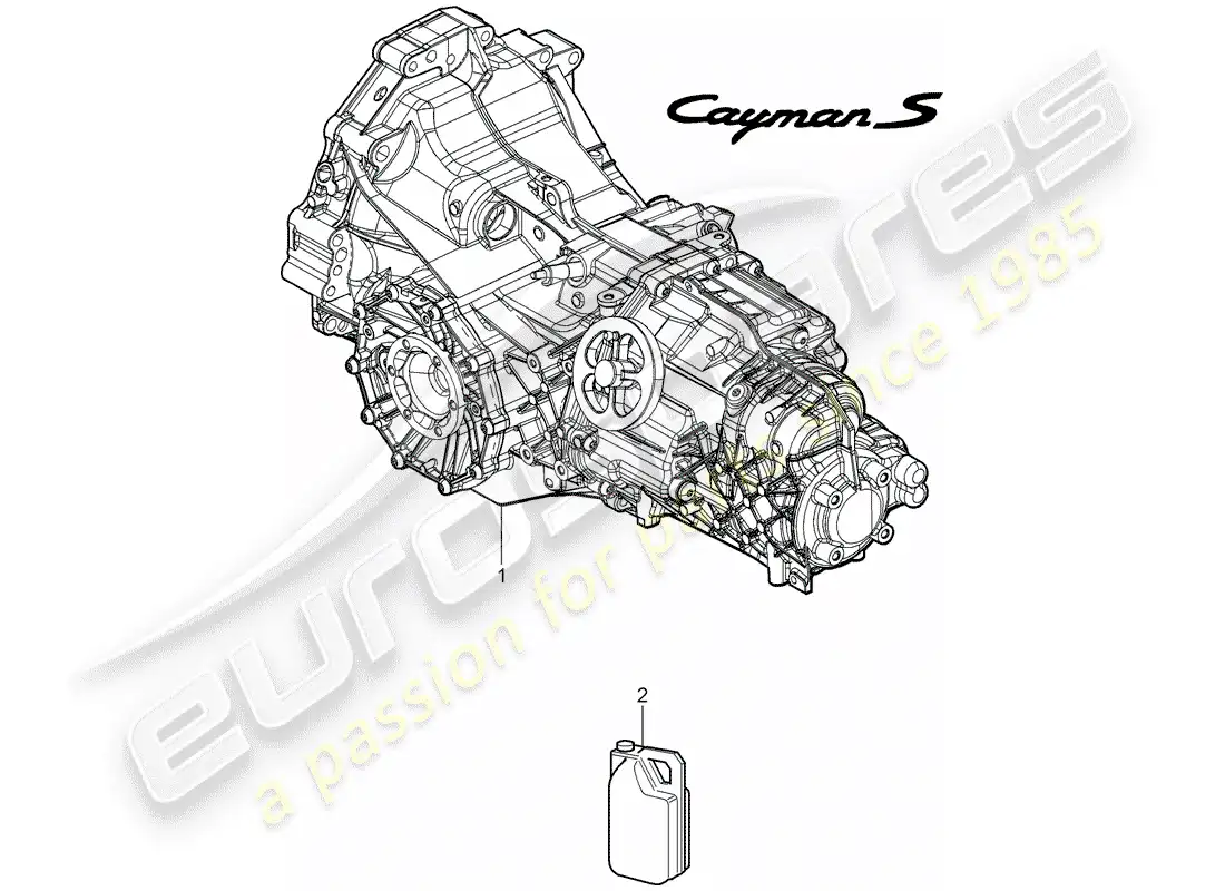 porsche 2006 (987 cayman) transmisión de repuesto diagrama de piezas