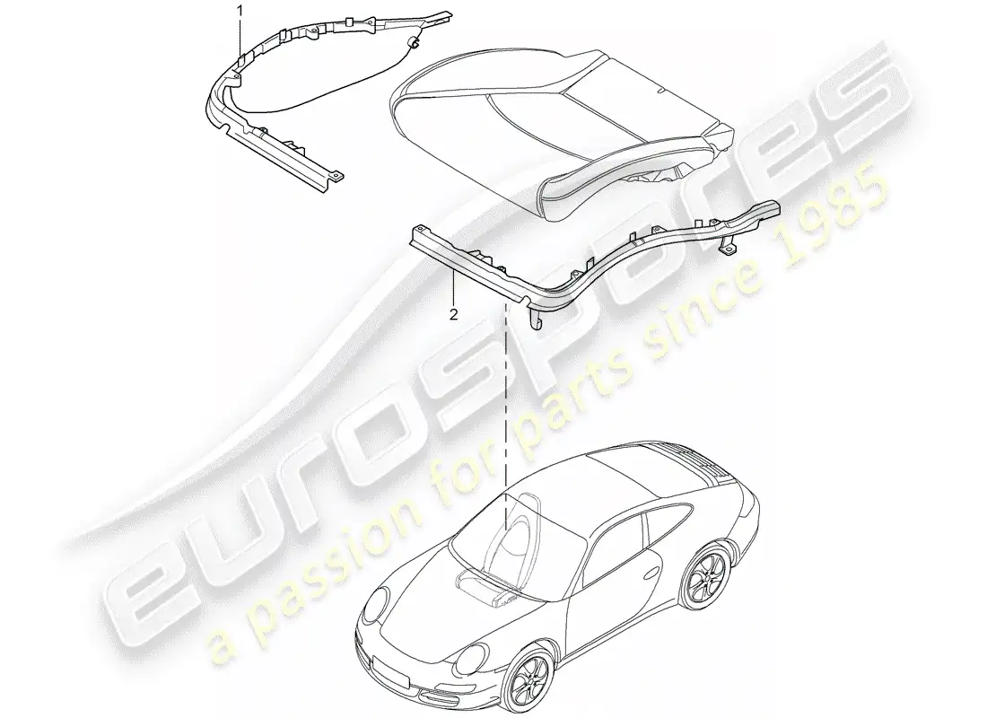 porsche 2013 (997-2 turbo / gt2 rs) portador de cojín diagrama de piezas