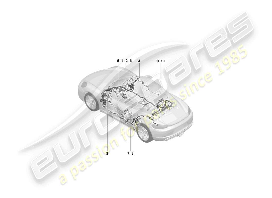 porsche 2021 (718 cayman gt4) diagrama de cableado de airbag para vehículos con cinturones de seguridad