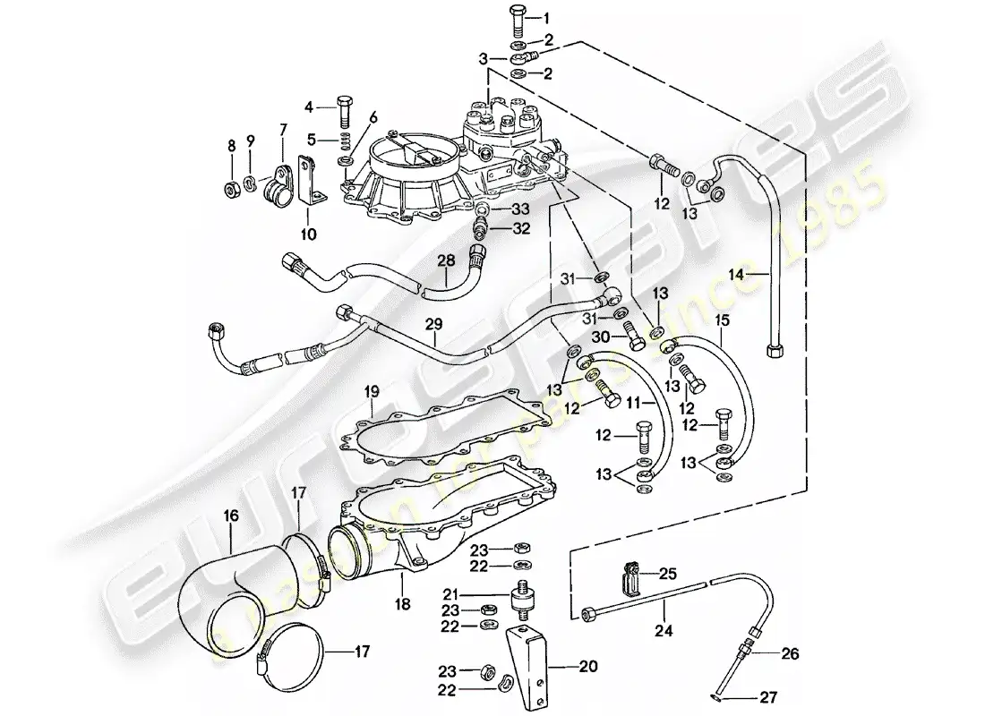 porsche 1980 (911) k-jetronico - iii diagrama de piezas