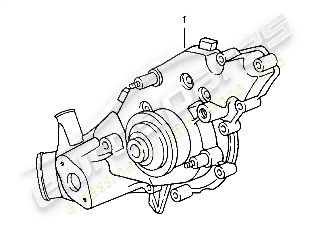 porsche 1976 (refurbished and exchange catalogue) bomba de agua diagrama de piezas