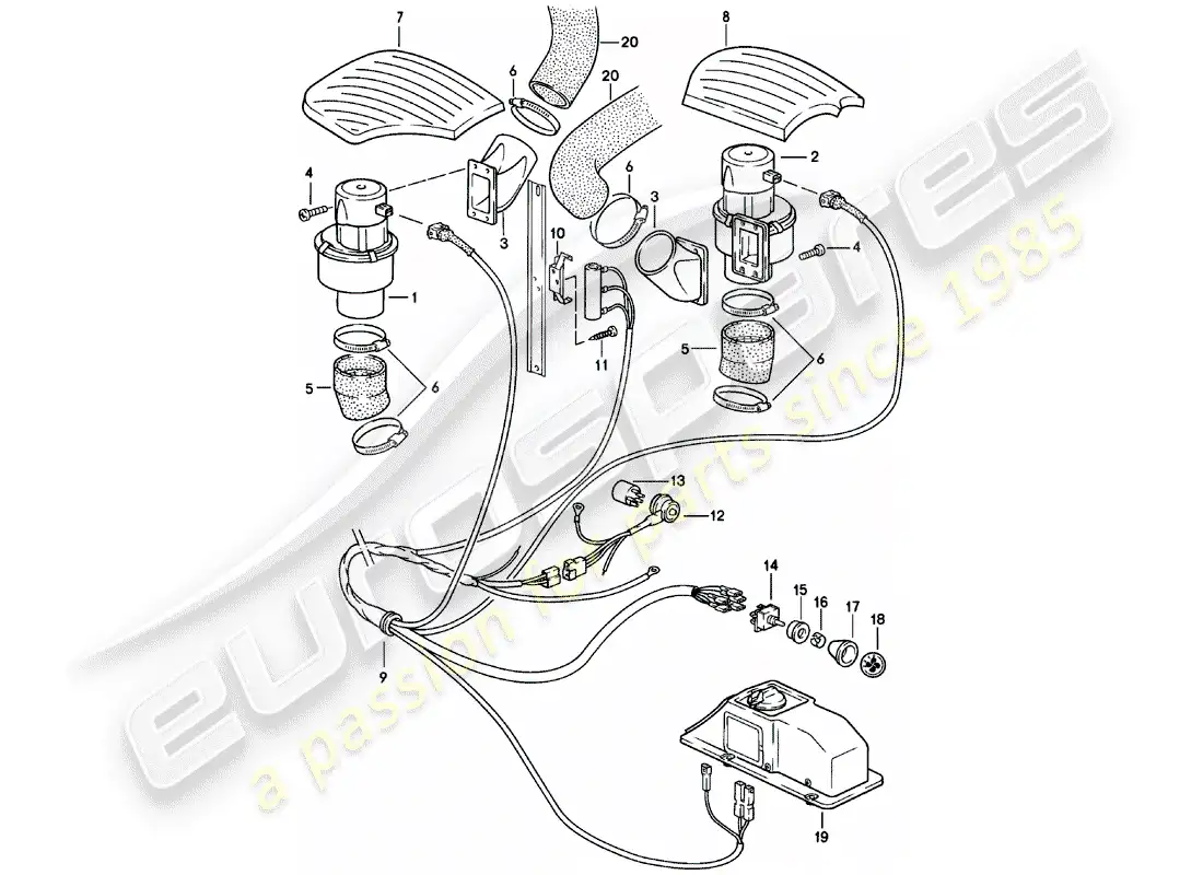porsche 1983 (911) soplador adicional - d - mj 1983>> diagrama de piezas