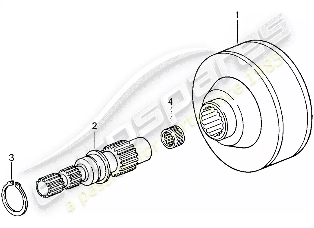 porsche 1996 (993) embrague viscoso diagrama de piezas