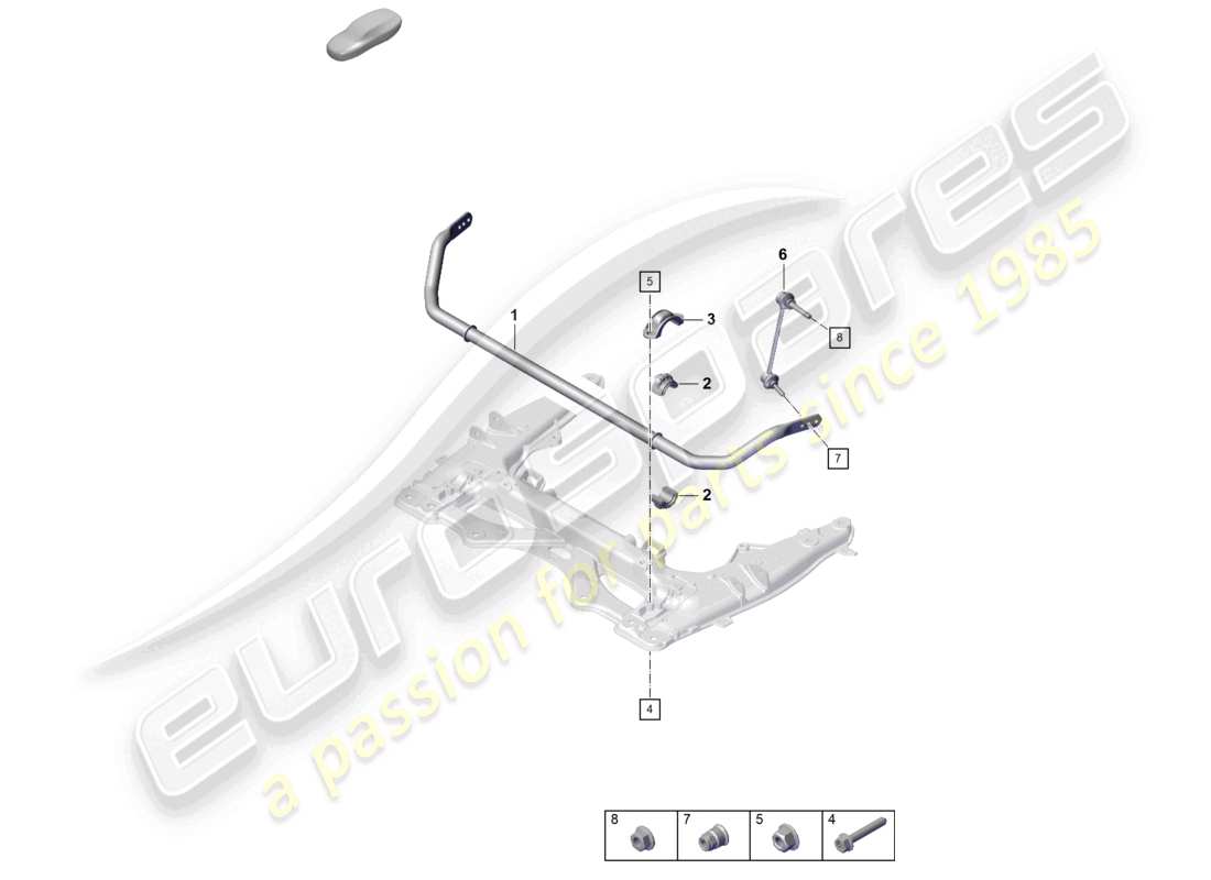 porsche 2021 (718 cayman gt4) diagrama de piezas del eje delantero con suspensión adaptativa