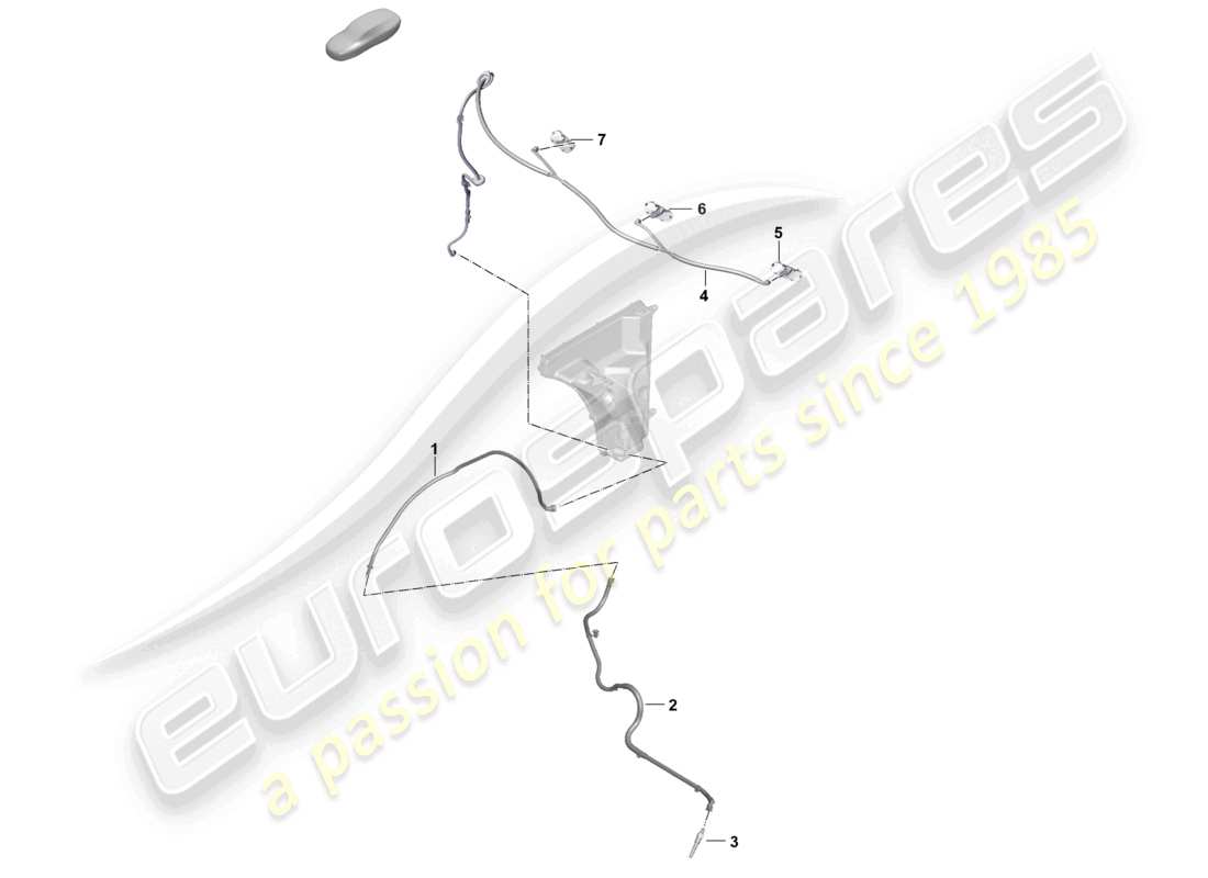 porsche 2025 (panamera 976) diagrama de piezas de la línea de manguera para el agua de la arandela