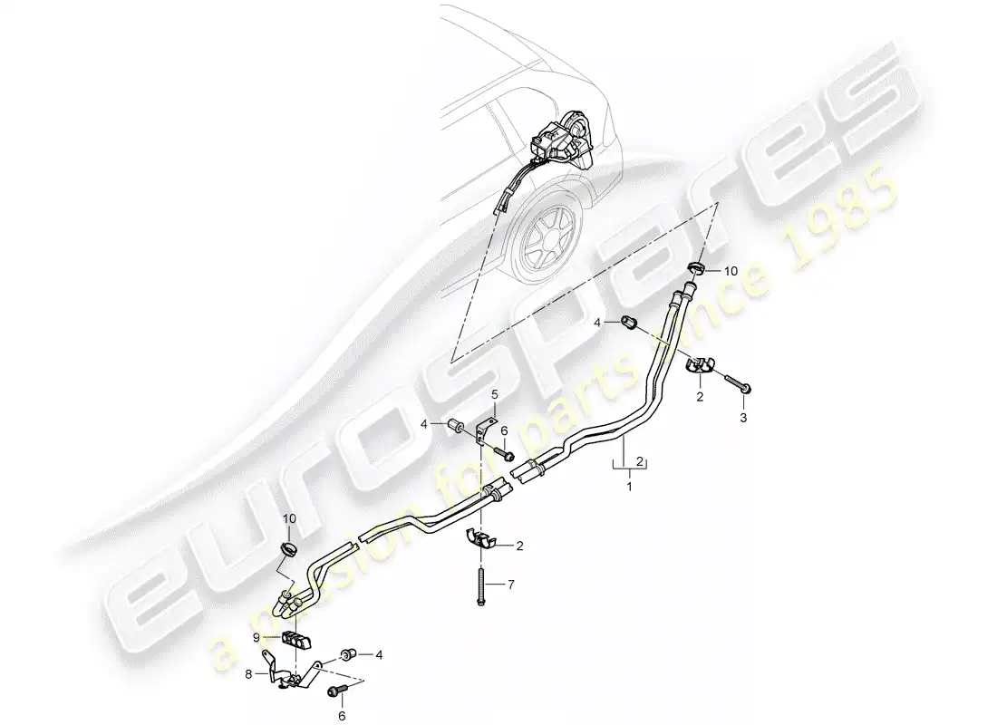 porsche 2005 (cayenne e1 9pa) tubo de agua diagrama de piezas