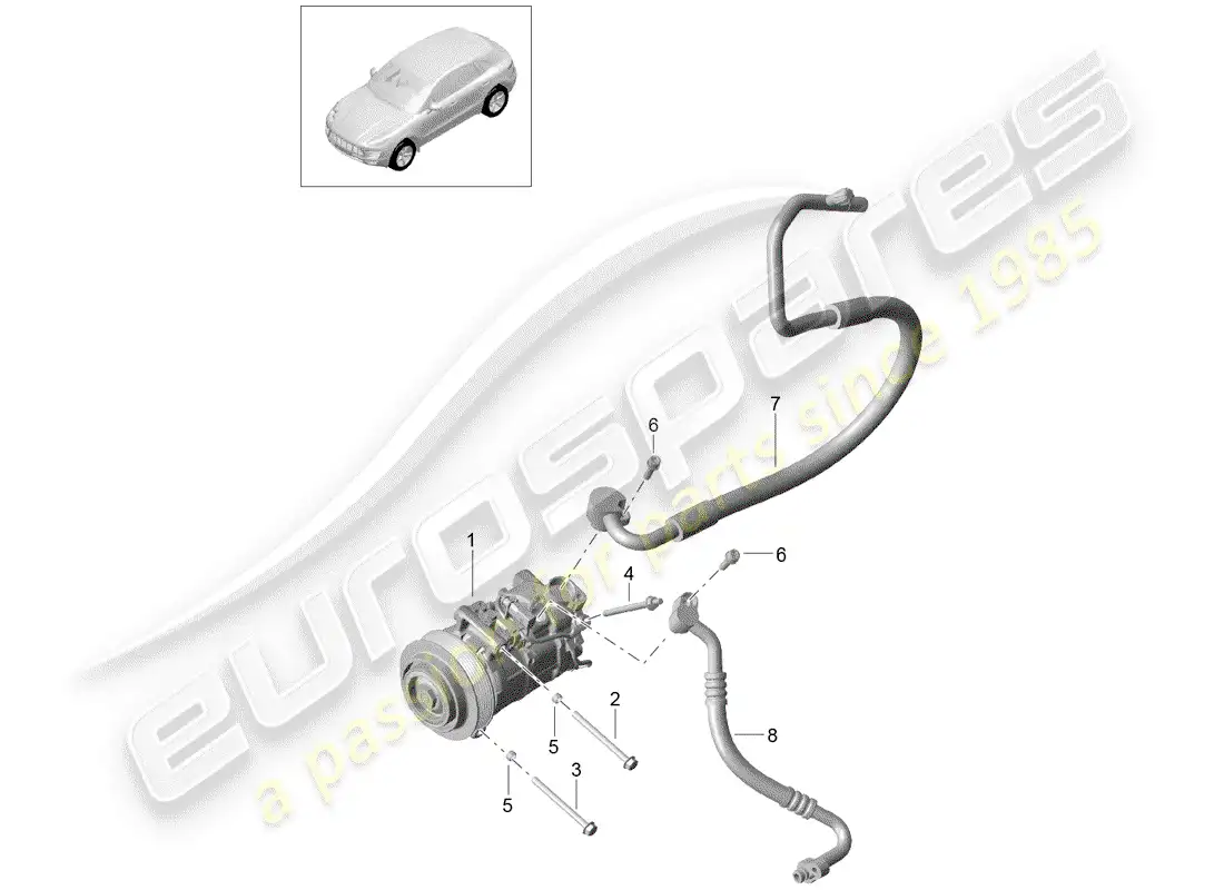 porsche 2014 (macan) compresor diagrama de piezas
