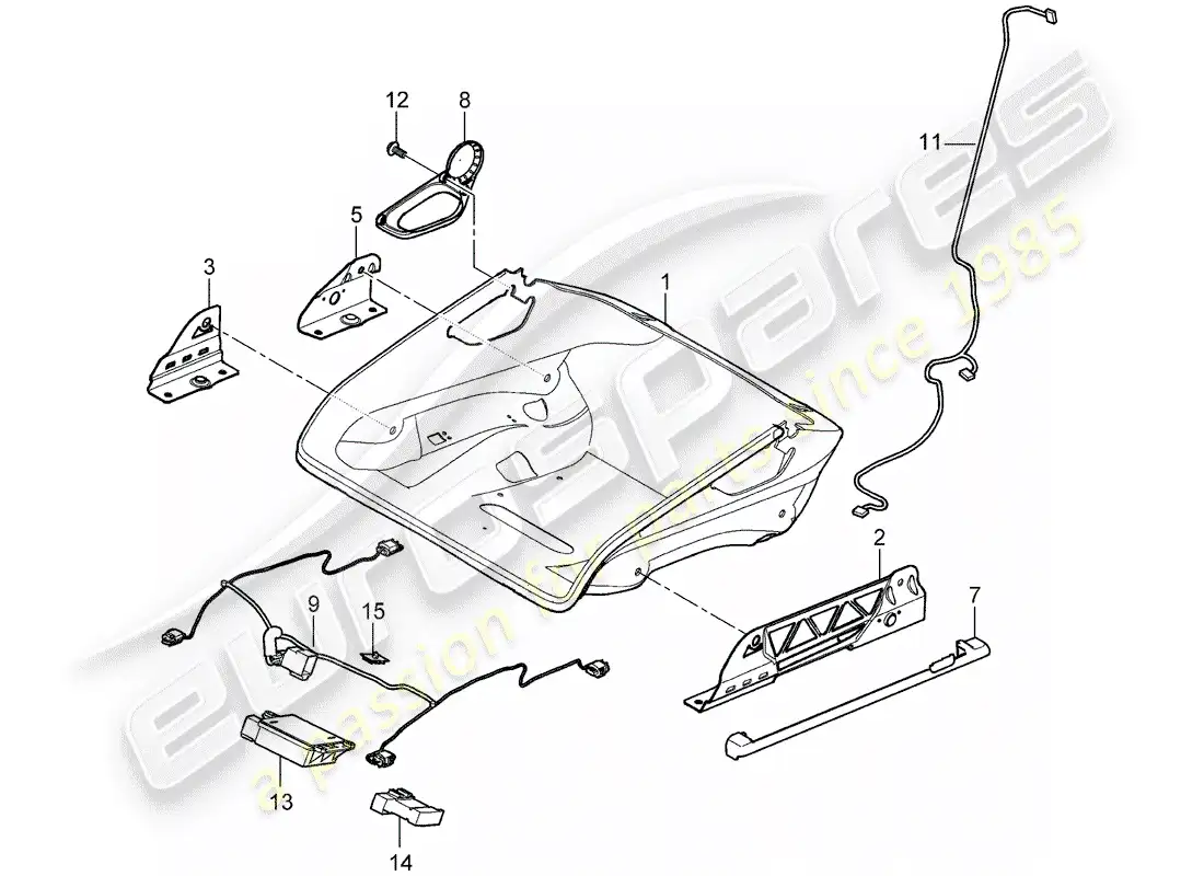 porsche 2007 (997-1) asiento diagrama de piezas