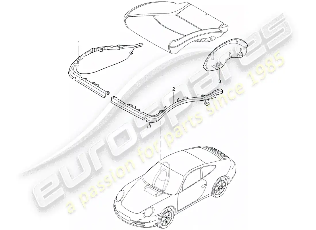 porsche 2011 (997-2 gt3) portador de cojín diagrama de piezas