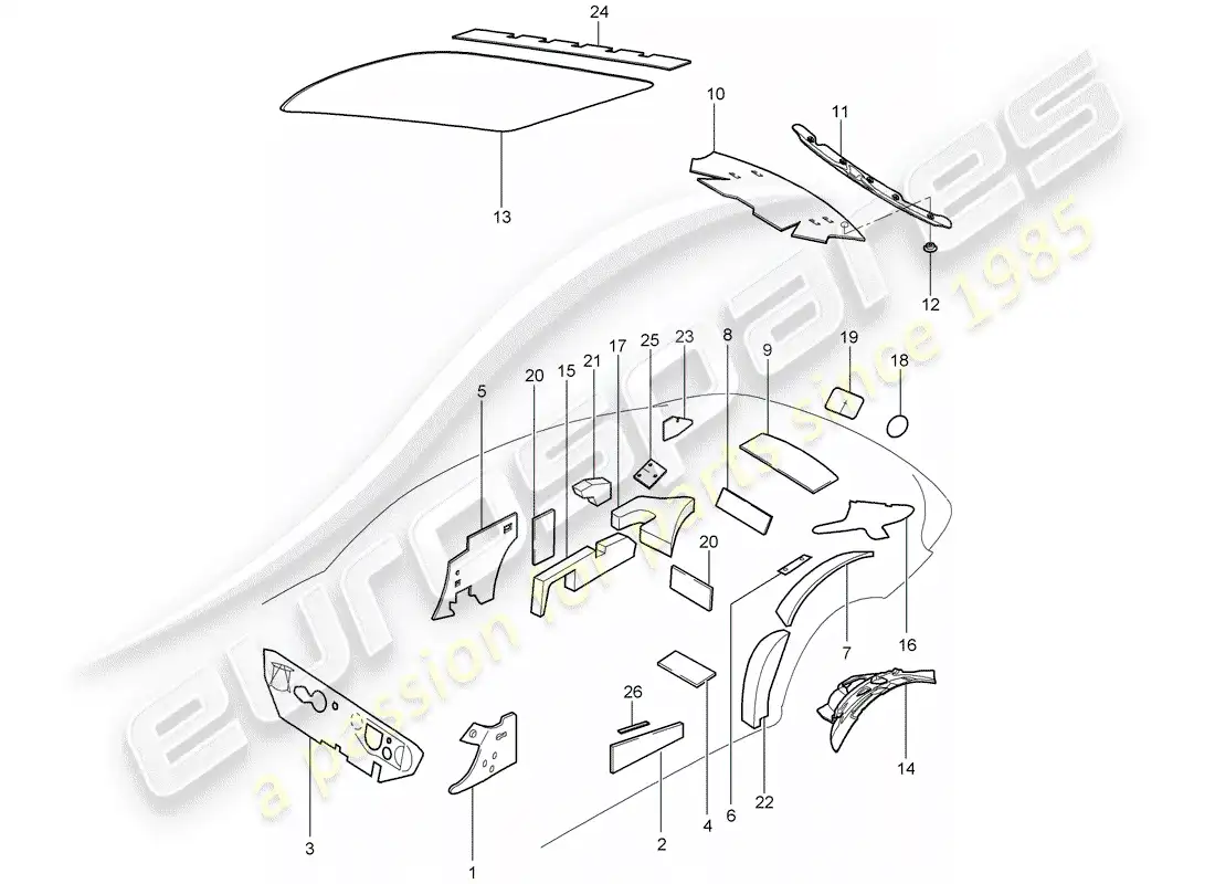porsche 2010 (997-2) carrocería diagrama de piezas