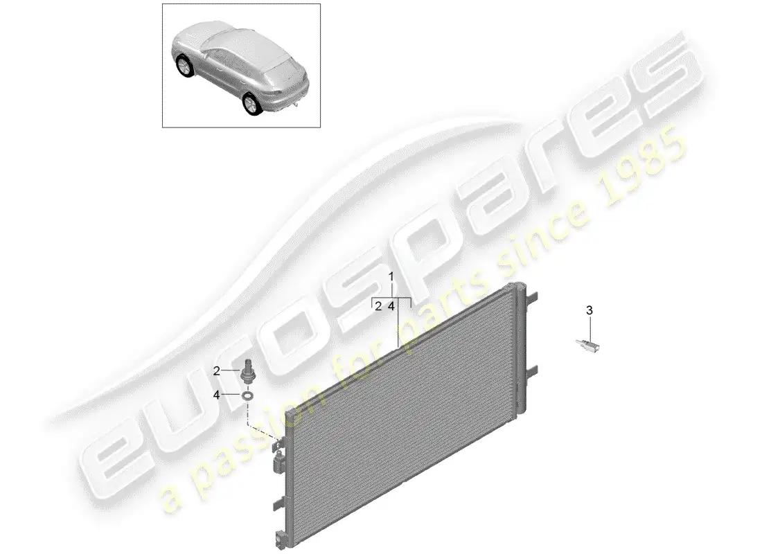 porsche 2014 (macan) condensador diagrama de piezas