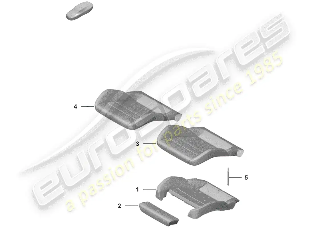porsche 2019 (992-1) parte de espuma diagrama de piezas