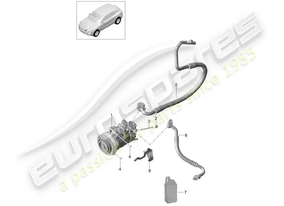 porsche 2014 (macan) compresor diagrama de piezas