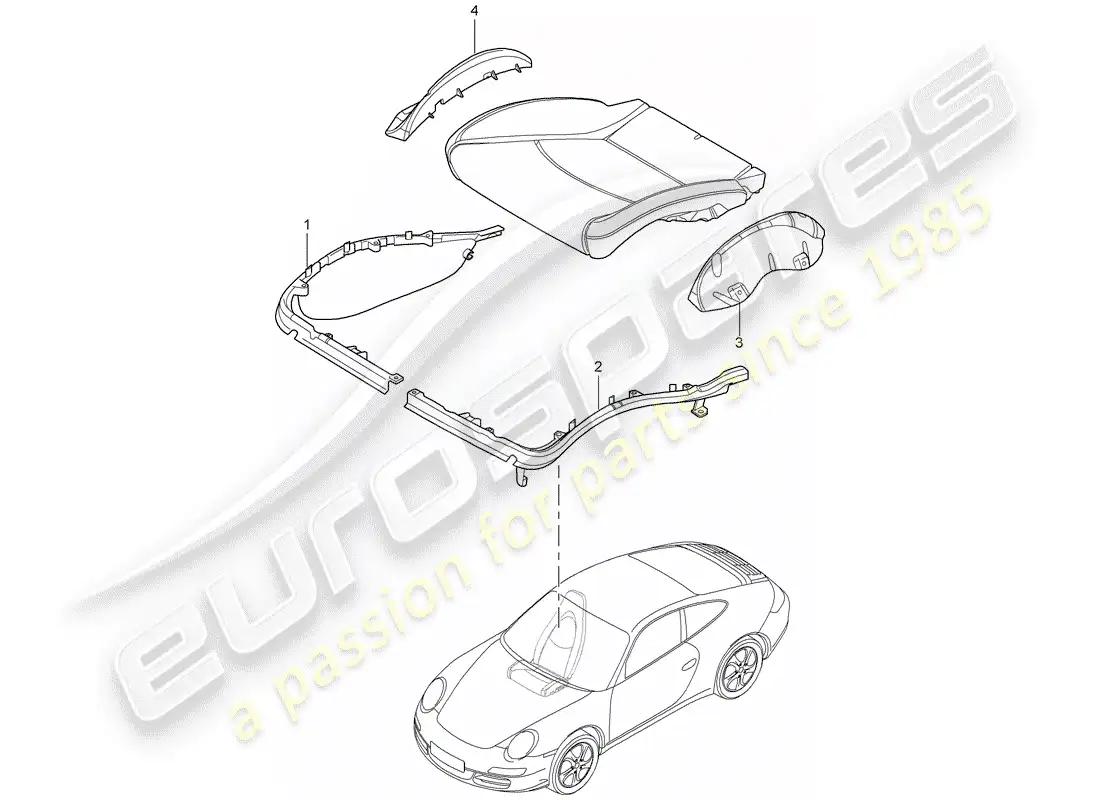 porsche 2012 (997-2) portador de cojín diagrama de piezas