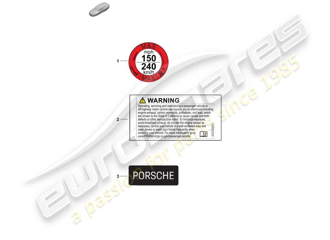 porsche 2025 (panamera 976) aviso de velocidad máxima diagrama de piezas