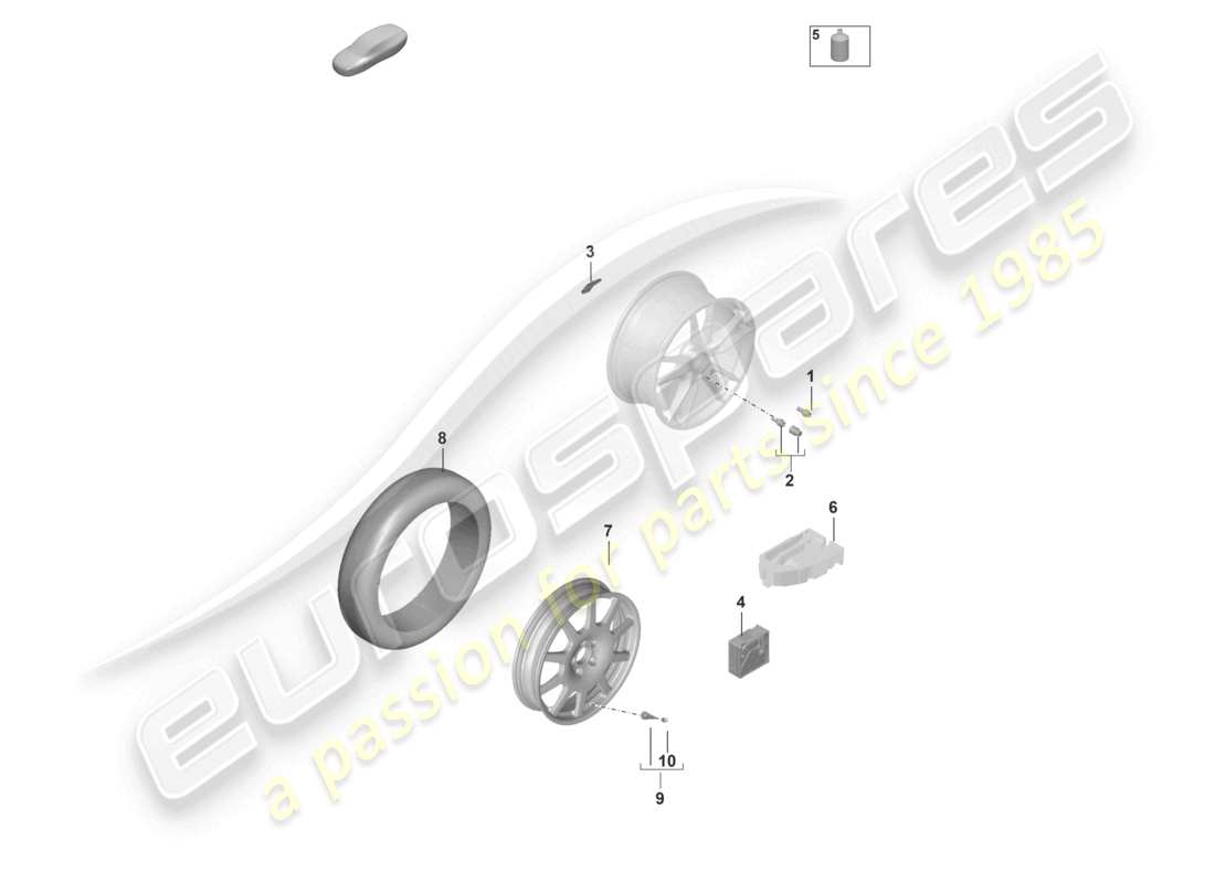 porsche 2022 (panamera 971-2) diagrama de piezas del contrapeso del equilibrador de la válvula del perno de la rueda